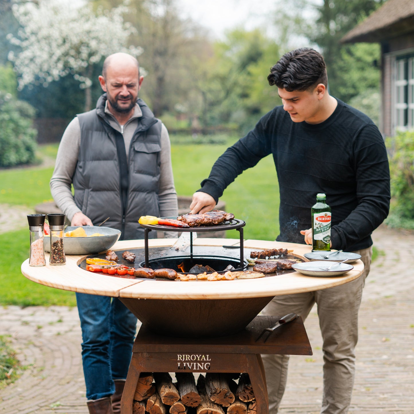 BBQ Plancha Grill Compañero XXL Cortensteel 2.0 - With wooden ring Plancha Mesa
