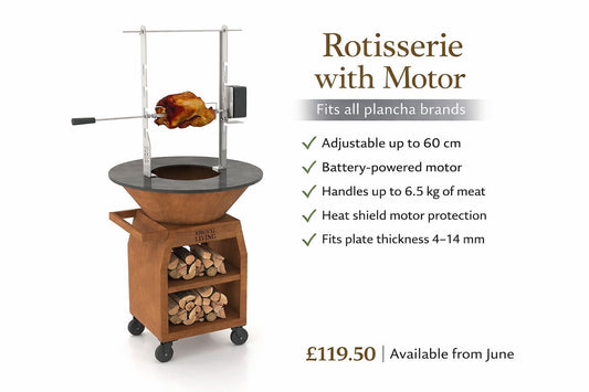 BBQ Plancha Rotisserie Set with Motor (304 RVS)