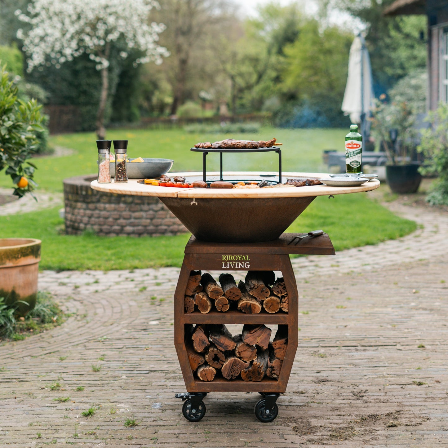 BBQ Plancha Grill Compañero XXL Cortensteel 2.0 - With wooden ring Plancha Mesa