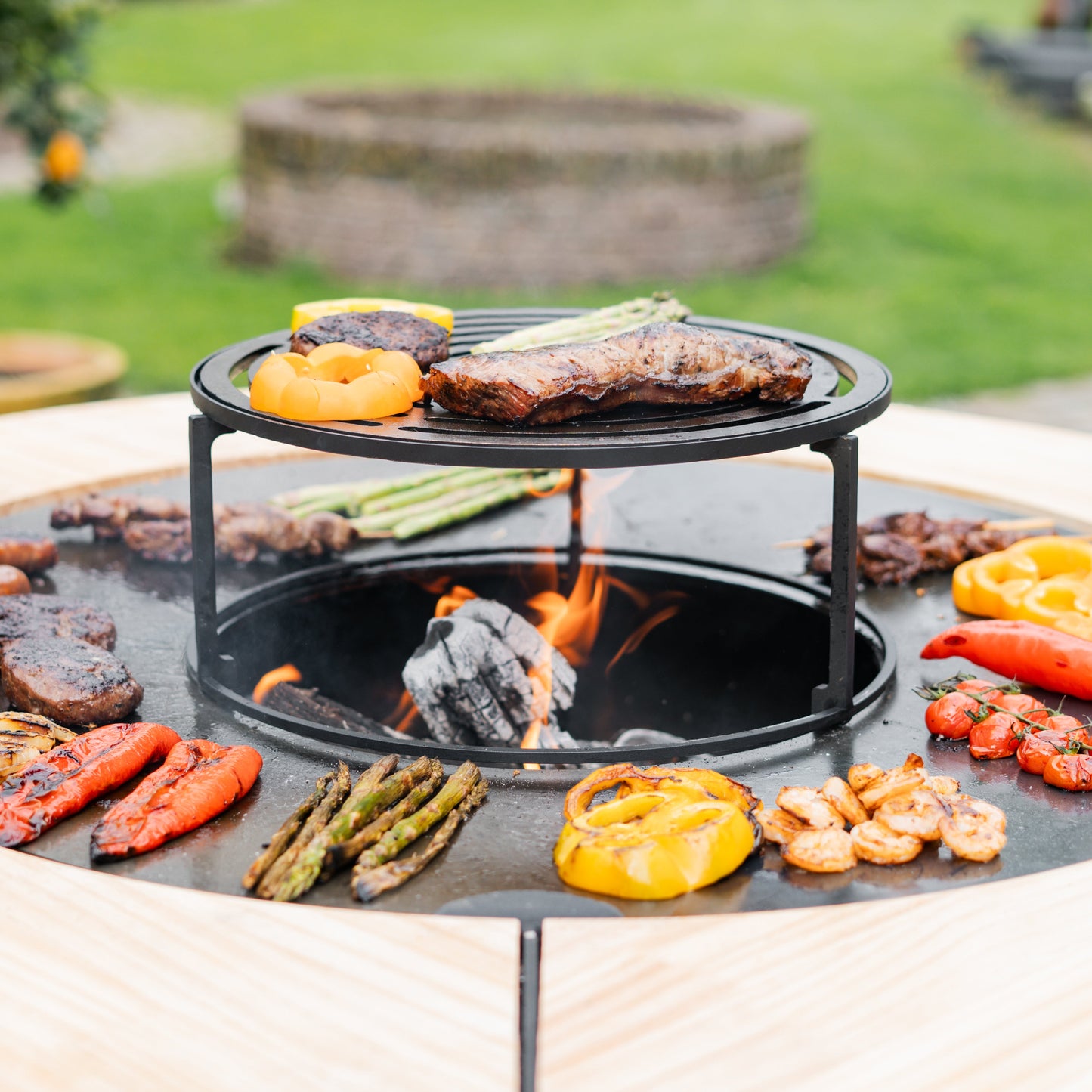 BBQ Plancha Grill Compañero XXL Cortensteel 2.0 - With wooden ring Plancha Mesa