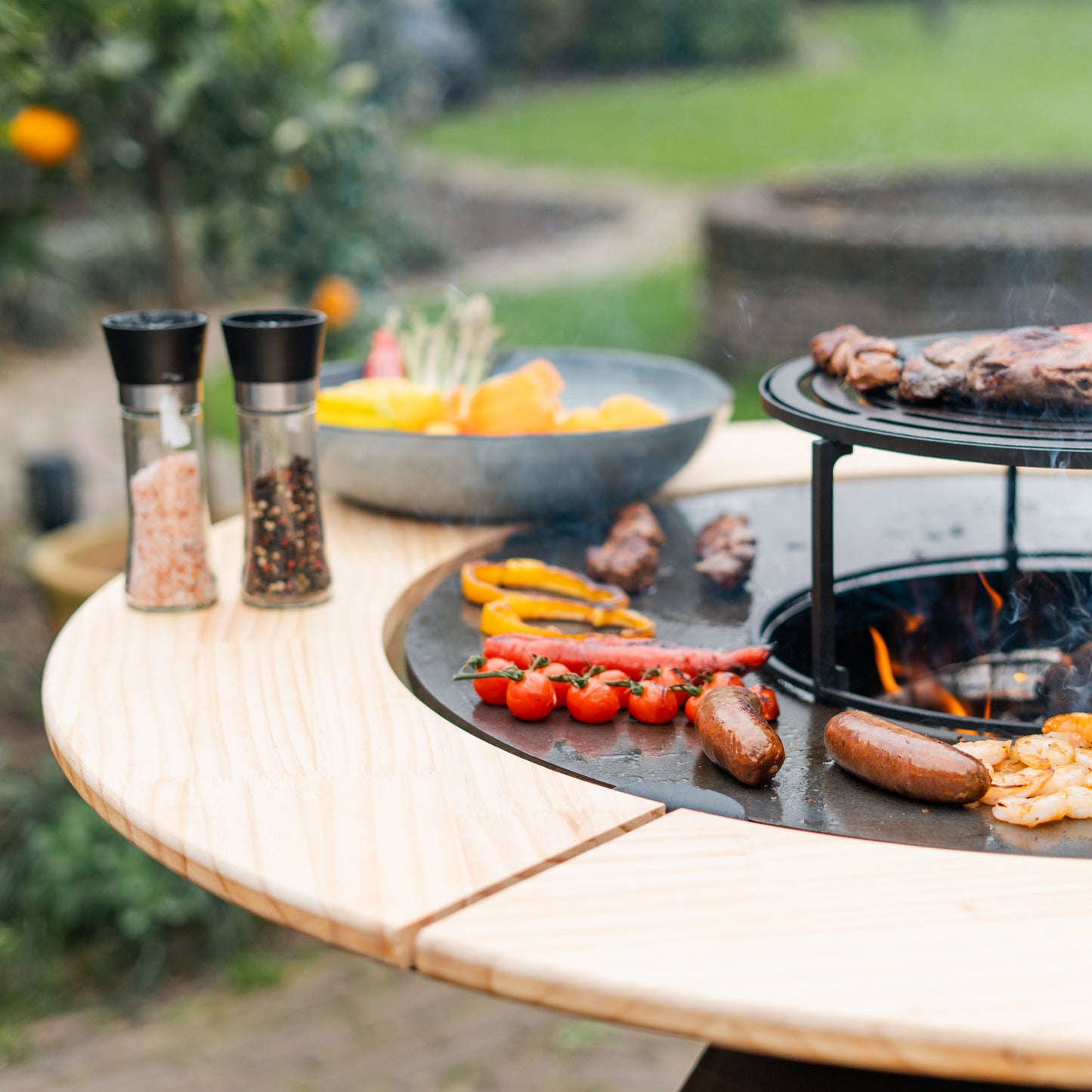 BBQ Plancha Grill Compañero XXL Cortensteel 2.0 - With wooden ring Plancha Mesa