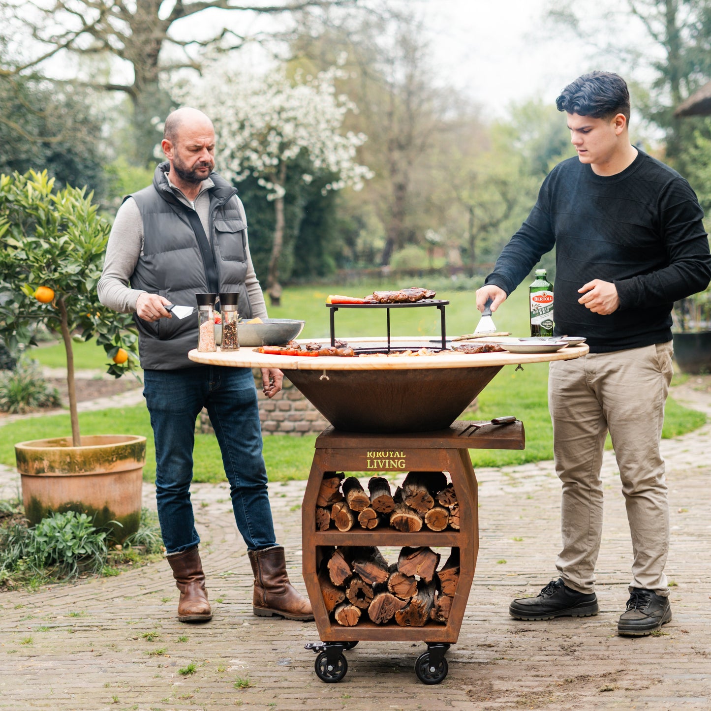 BBQ Plancha Grill Compañero XXL Cortensteel 2.0 - With wooden ring Plancha Mesa
