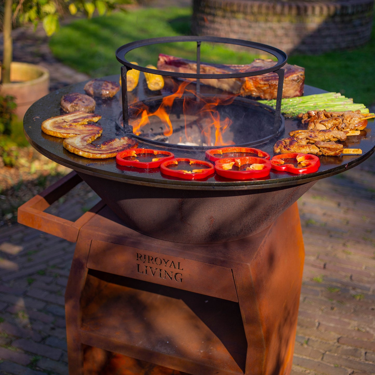 BBQ Plancha Grill Maestro Smokeless XXL Ø80cm Corten Steel - Smokeless Plancha