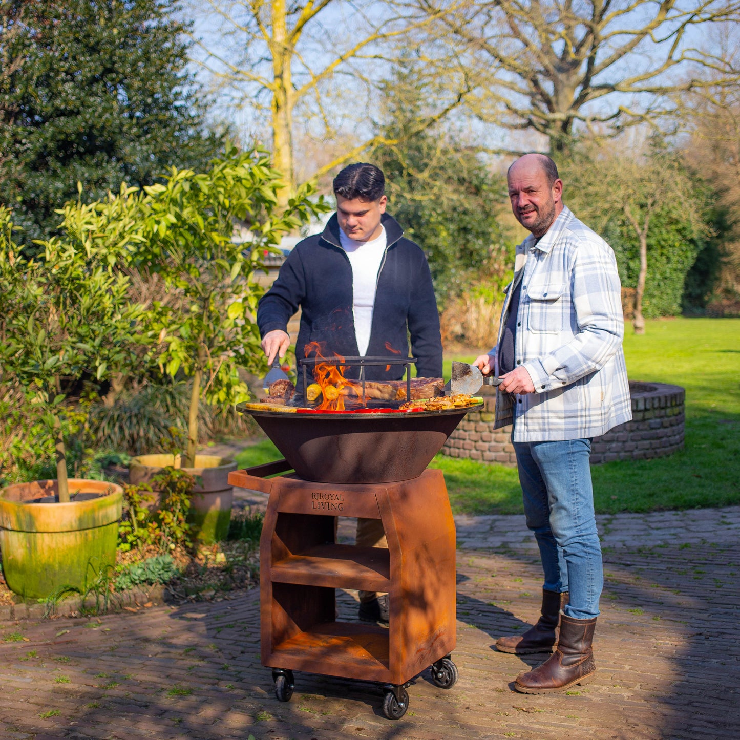 BBQ Plancha Grill Maestro Smokeless XXL Ø80cm Corten Steel - Smokeless Plancha